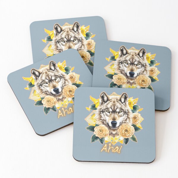 Item preview, Golden Beige Wolf – Elegant Wildlife in Soft Earth Tones designed and sold by Naturalite19.