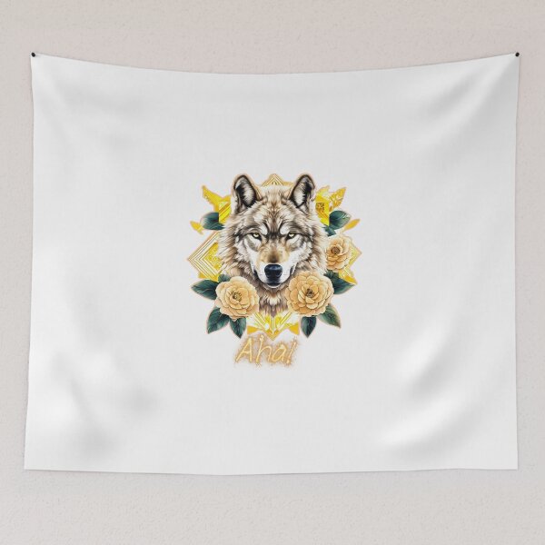 Item preview, Golden Beige Wolf – Elegant Wildlife in Soft Earth Tones designed and sold by Naturalite19.