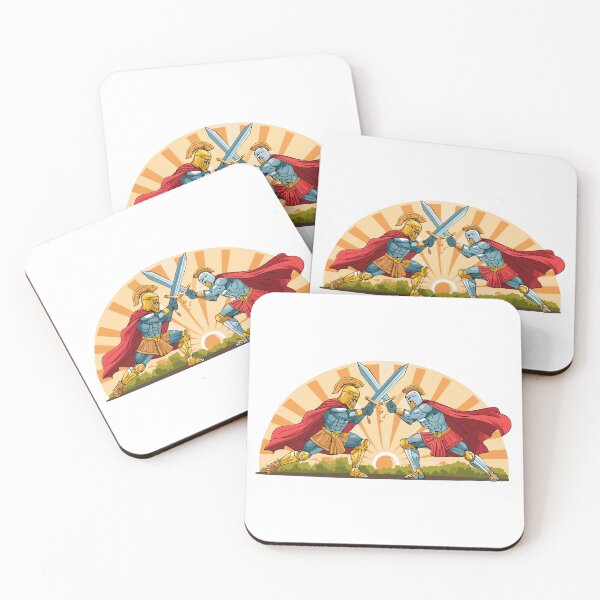 Item preview, Hector and Achilles, Two ancient gladiator warriors fight with swords, two ancient warriors in combat, Greek or Roman gladiators fighting a duel with sword designed and sold by Danler.