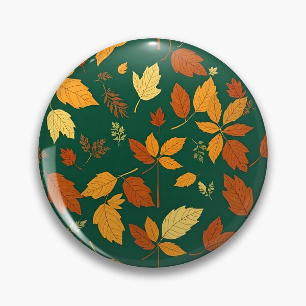 Item preview, Autumnal leaf design with green background  designed and sold by BunnyandBloom.