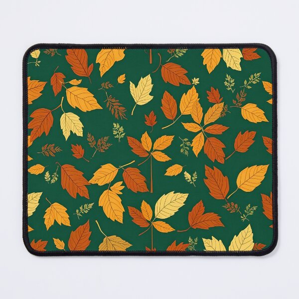 Item preview, Autumnal leaf design with green background designed and sold by BunnyandBloom.