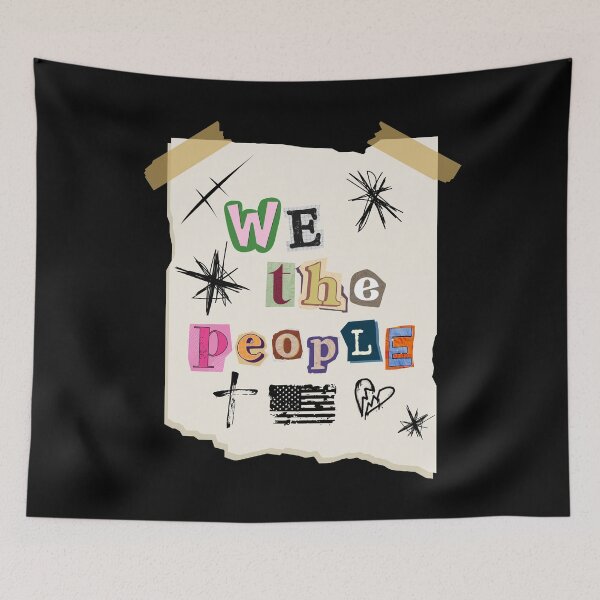 Item preview, We the People Freedom Patriot Ransom Letter Distressed Punk Style designed and sold by tumbleweedphoto.
