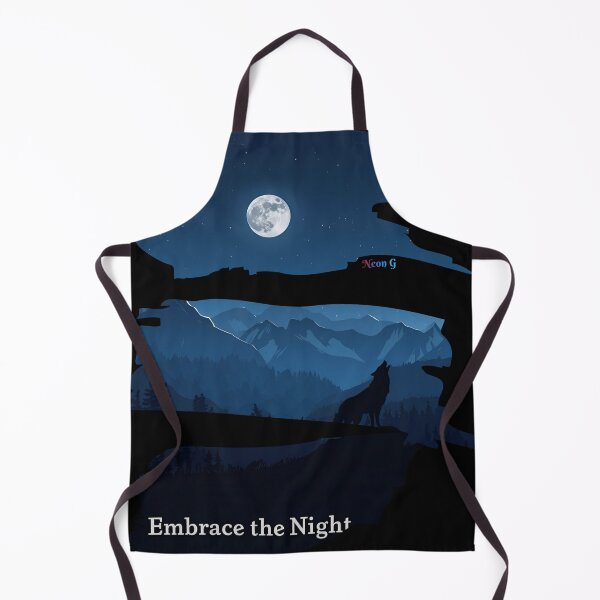 Item preview, Mountain landscape at night, full moon and a single wolf howling Embrace the Night 6 designed and sold by Neon G.