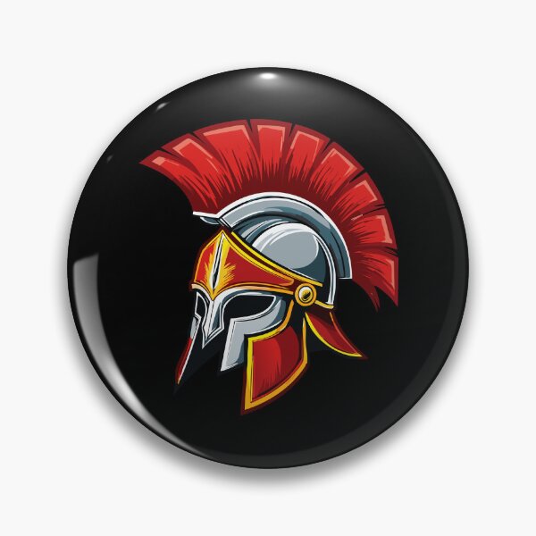 Item preview, Ancient Greek Corinthian helmet, Trojan,  Spartan warrior helmet, Illustration of an Ancient silver Greek Helmet with Red Plume designed and sold by Danler.