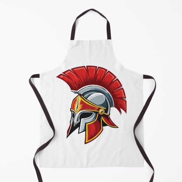 Item preview, Ancient Greek Corinthian helmet, Trojan, Spartan warrior helmet, Illustration of an Ancient silver Greek Helmet with Red Plume designed and sold by Danler.