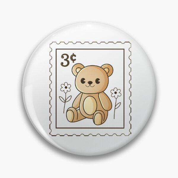 Item preview, Minimalist Teddy Bear Stamp – Cute Line Art Kawaii Illustration designed and sold by tviyluv.