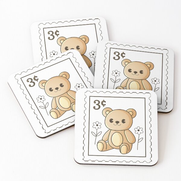 Item preview, Minimalist Teddy Bear Stamp – Cute Line Art Kawaii Illustration designed and sold by tviyluv.