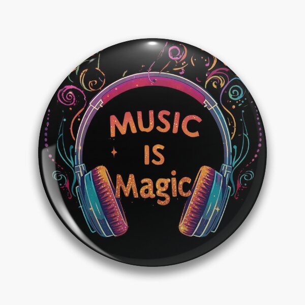 Item preview, Music is Magic headphones releasing glowing sparkles, stars and magical swirls 1 designed and sold by Neon G.