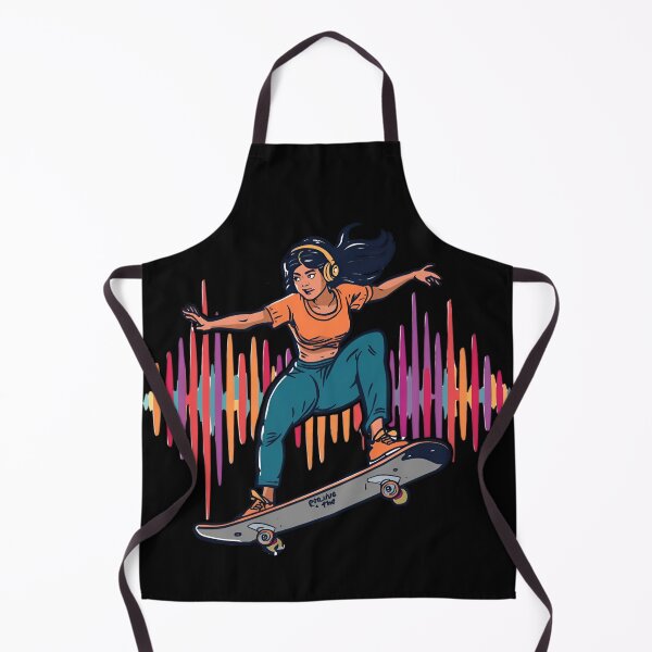 Item preview, Ride the Soundwave skateboarder surfing on giant colorful soundwave with headphones on 3 designed and sold by Neon G.
