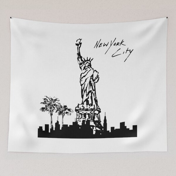 Item preview, NYC Skyline and Statue of Liberty Line Art – Minimalist New York Design T-Shirt designed and sold by MetaFable.