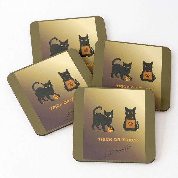 Item preview, Trick or Track – Halloween Black Cat Duo designed and sold by GeoWild Designs.