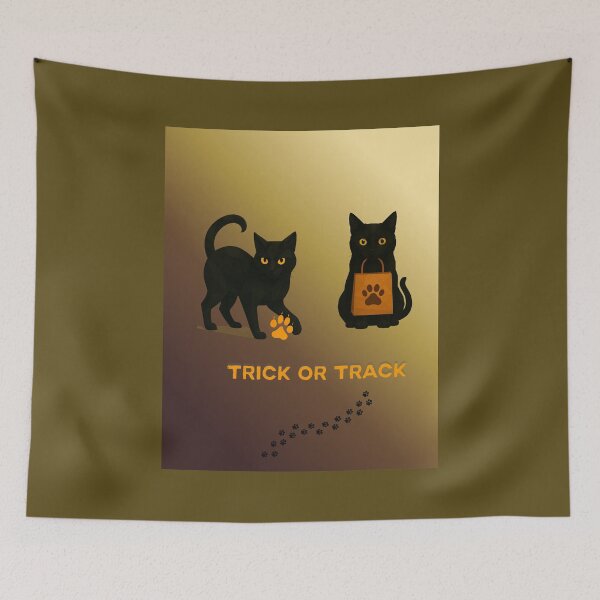 Item preview, Trick or Track – Halloween Black Cat Duo designed and sold by GeoWild Designs.