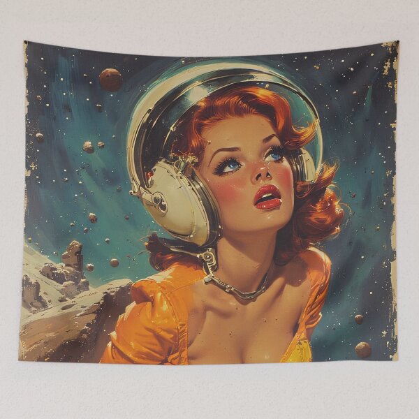 Item preview, The astronaut woman is bravely traveling in space designed and sold by she-devil-shirt.