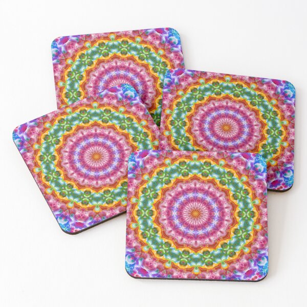 Item preview, Pink 3D Rings In Green Kaleidoscope designed and sold by Dawne's Designs.