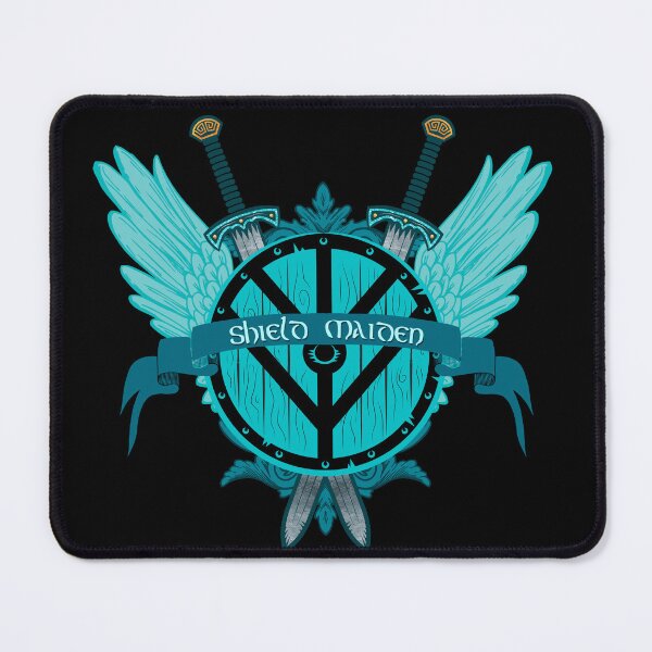 Item preview, Shield Maiden Badass Warrior Woman Winged Teal Viking Shield  designed and sold by Glimmersmith.