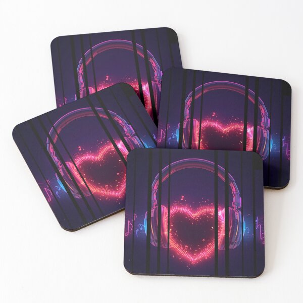 Item preview, Soul Beats headphones shaped like a glowing heart with music lines around it 1 designed and sold by Neon G.