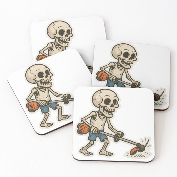 Item preview, Skeleton Yard Work Sticker – Funny Lawn Care Vinyl Decal, Weed Eater Skeleton Sticker for Gardeners, Landscapers & Halloween Humor designed and sold by BrinaandPops.
