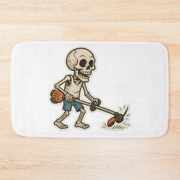Item preview, Skeleton Yard Work Sticker – Funny Lawn Care Vinyl Decal, Weed Eater Skeleton Sticker for Gardeners, Landscapers & Halloween Humor designed and sold by BrinaandPops.