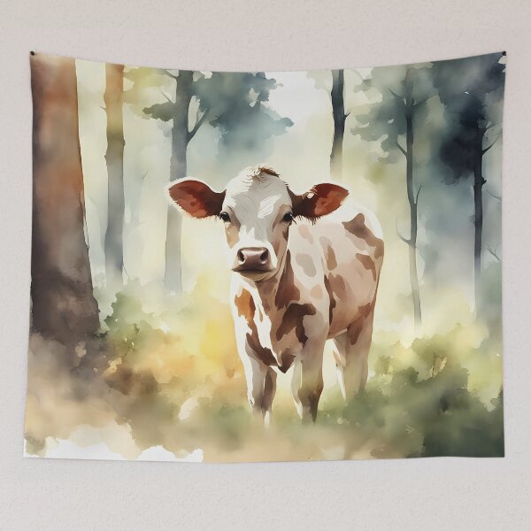 Item preview, Cute Calf in Forest designed and sold by CalmnessbyChoice.