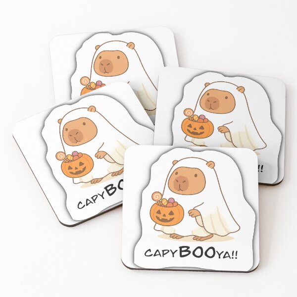 Item preview, CapyBOOya! Cute Halloween Capybara Ghost Trick or Treat designed and sold by Pokah79.