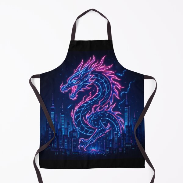 Item preview, Cyberpunk Neon Dragon | Futuristic Vaporwave City Art designed and sold by Loo Loo.