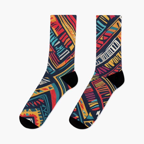 Item preview, Bold Tribal Geometric Pattern in Vibrant Colors designed and sold by Prachodayat Artworks.