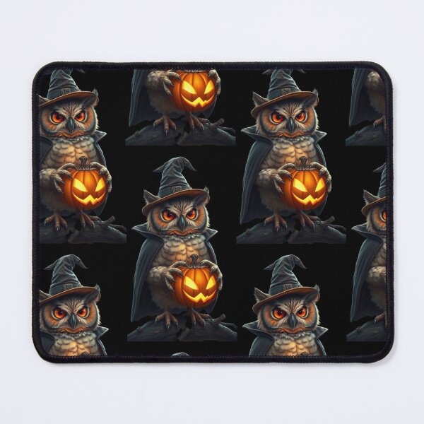 Item preview, Cute and Angry Halloween Owl with Pumpkin – Realistic Spooky Night Illustration designed and sold by PixelVibe782.