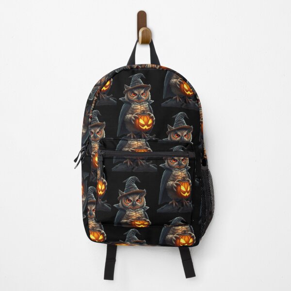 Item preview, Cute and Angry Halloween Owl with Pumpkin – Realistic Spooky Night Illustration designed and sold by PixelVibe782.