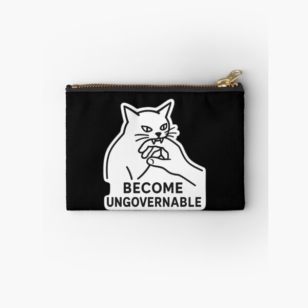 Item preview, Become Ungovernable - Black Cat Biting Hand Funny Meme designed and sold by Jakotakoo.