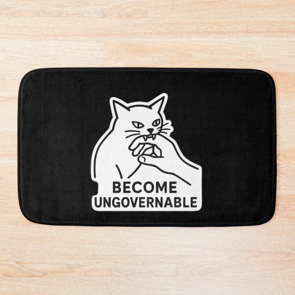 Item preview, Become Ungovernable - Black Cat Biting Hand Funny Meme designed and sold by Jakotakoo.