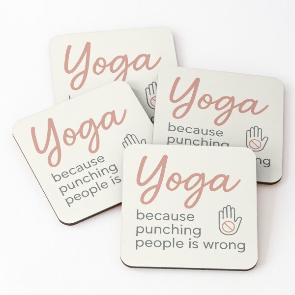 Item preview, Yoga Because Punching People Is Wrong – Funny Yoga Quote designed and sold by Meandmyshop.