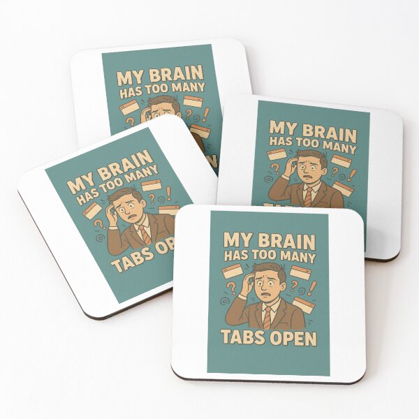 Item preview, My Brain Has Too Many Tabs Open – Funny Retro Sarcasm Design designed and sold by Annaart1991.
