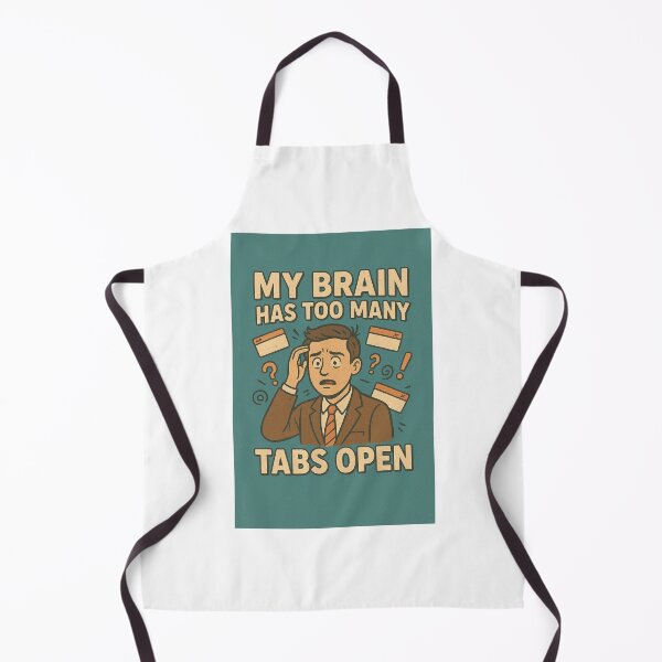 Item preview, My Brain Has Too Many Tabs Open – Funny Retro Sarcasm Design designed and sold by Annaart1991.