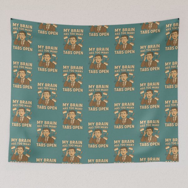 Item preview, My Brain Has Too Many Tabs Open – Funny Retro Sarcasm Design designed and sold by Annaart1991.