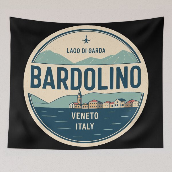 Item preview, Bardolino Italy Vintage Sticker – Lago di Garda Scenic Circular Travel Design designed and sold by VividOrganica.