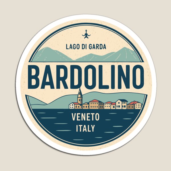 Item preview, Bardolino Italy Vintage Sticker – Lago di Garda Scenic Circular Travel Design designed and sold by VividOrganica.