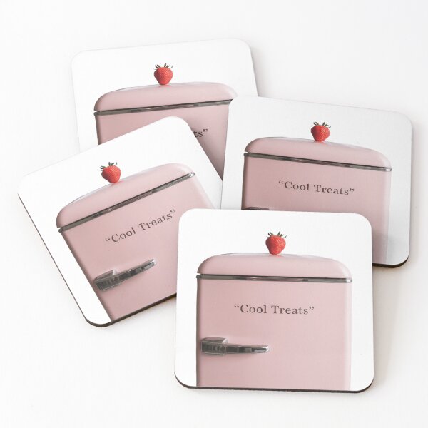 Item preview, pink refrigerator with strawberry on top designed and sold by ArtQueen777.