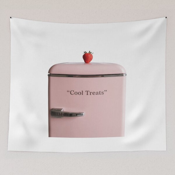 Item preview, pink refrigerator with strawberry on top designed and sold by ArtQueen777.