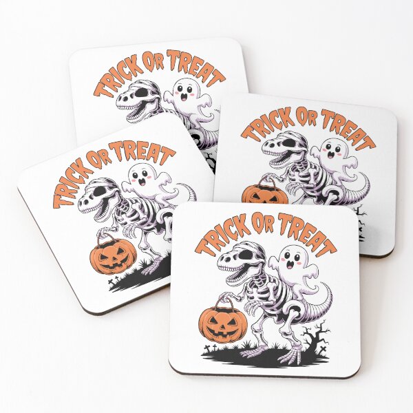 Item preview, Trick Or Treat Skeleton Halloween Dinosaur With Ghost designed and sold by Gear Camel.