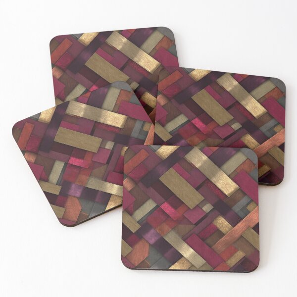 Item preview, Abstract Diagonal Stripes Pattern - Red and Bronze designed and sold by HausKatz.