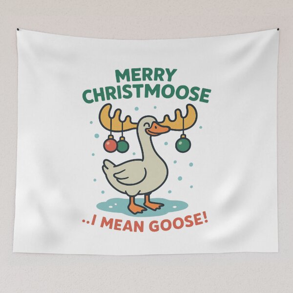 Item preview, Merry Christmoose Silly Goose-mas Santa Christmas Goose Xmas designed and sold by DesignsByAnett.