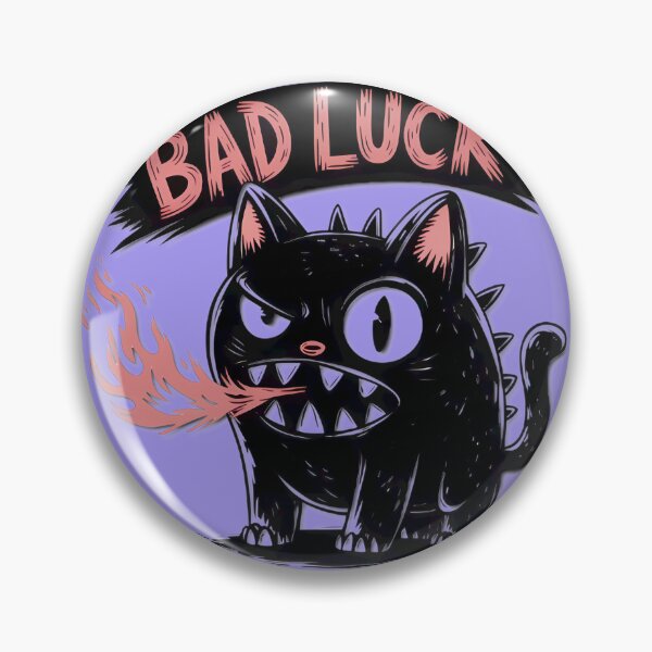 Item preview, Fiery Black Cat Bad Luck Monster designed and sold by ElliottvkArt.
