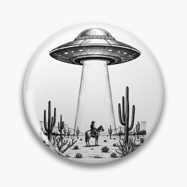 Item preview, Cowboy and UFO Retro Sci-Fi Design designed and sold by CleanDecor.