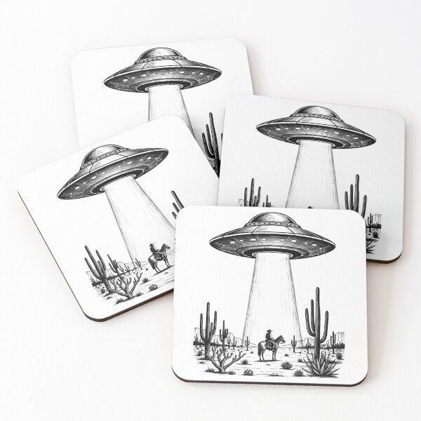 Item preview, Cowboy and UFO Retro Sci-Fi Design designed and sold by CleanDecor.