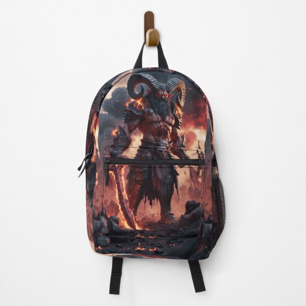 Item preview, Depiction of a demonic general Ashkar the Bloodhorn on the battlefield. designed and sold by AJTees99.