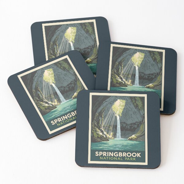 Item preview, A Vintage Illustration of Springbrook National Park - Australia designed and sold by GoodOldVintage.
