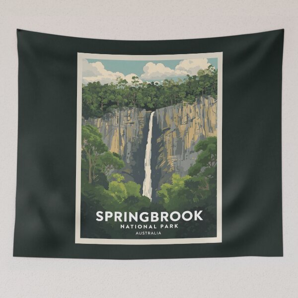 Item preview, A Vintage Illustration of Springbrook National Park - Australia designed and sold by GoodOldVintage.