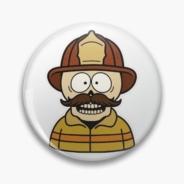 Item preview, Cartoon Firefighter with helmet and an awesome mustache designed and sold by BrinaandPops.
