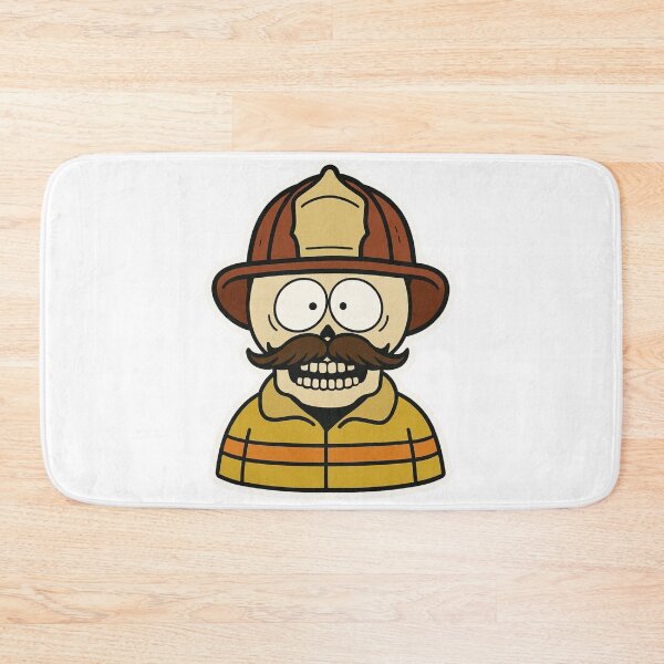 Item preview, Cartoon Firefighter with helmet and an awesome mustache designed and sold by BrinaandPops.