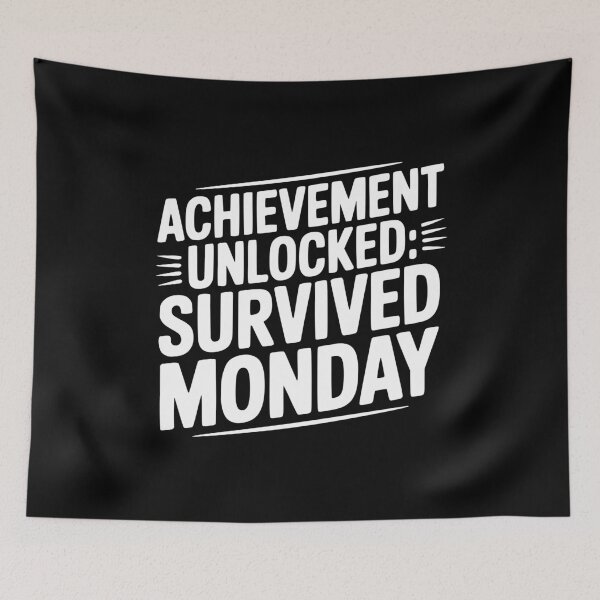 Item preview, Achievement Unlocked Survived Monday designed and sold by Frank Ring.